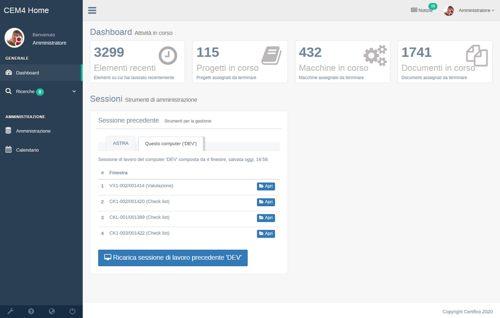 La pagina Dashboard della Home (Layout 3) La pagina Dashboard della Home (Layout 3)