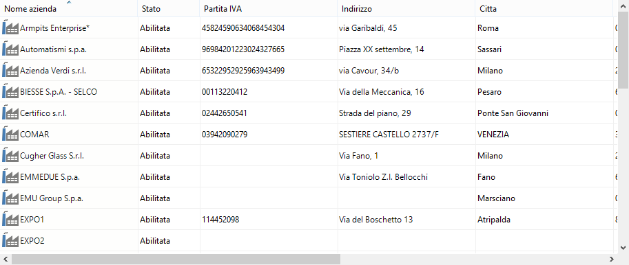 Gestione anagrafica aziende costruttrici Gestione anagrafica aziende costruttrici