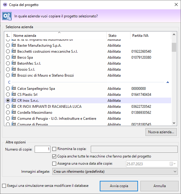 Finestra di copia di una macchina Finestra di copia di una macchina