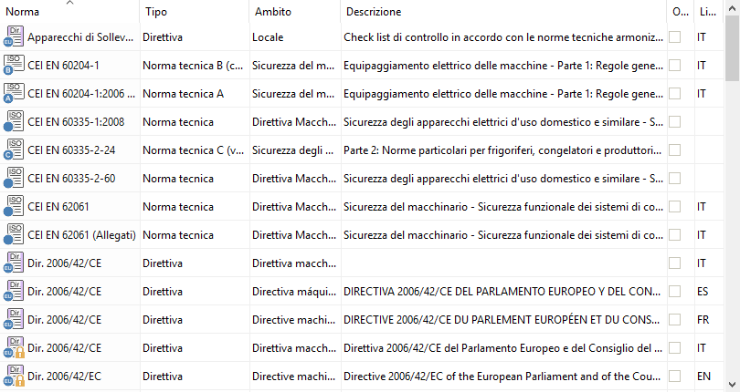 Gestione delle norme nel database Gestione delle norme nel database