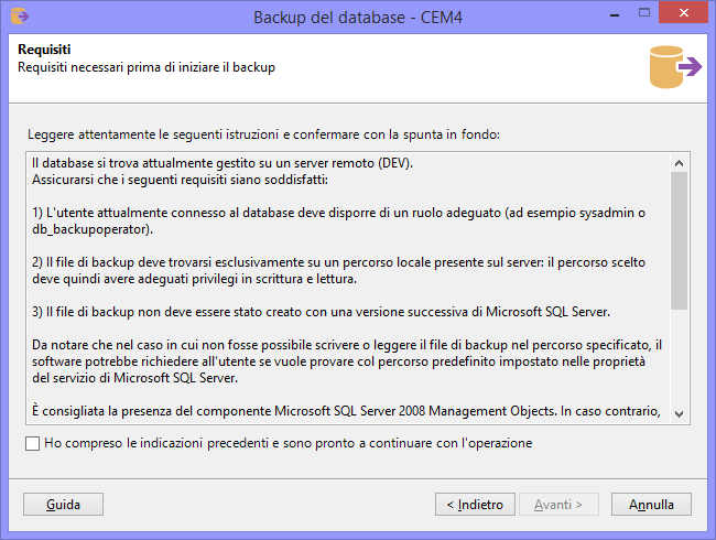 Pagina dei requisiti Pagina dei requisiti
