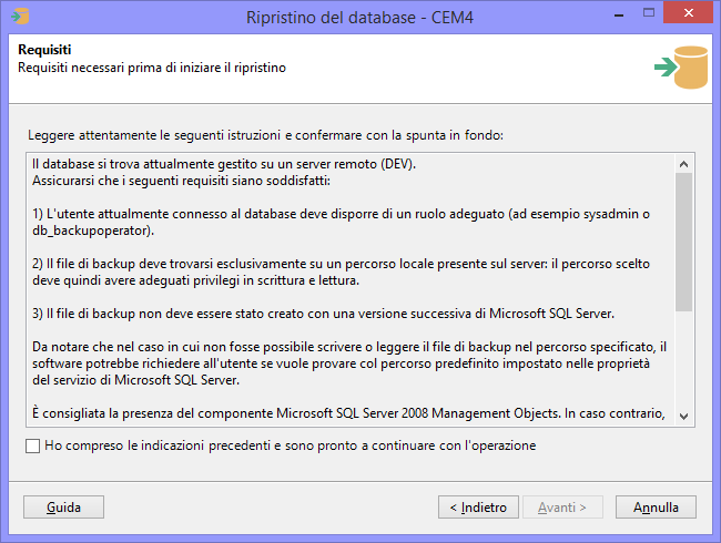 Pagina dei requisiti Pagina dei requisiti