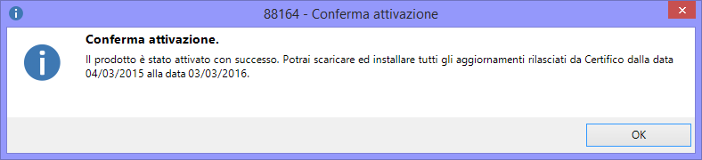 Il messaggio di conferma mostra la durata dell'abbonamento se ancora attivo Il messaggio di conferma mostra la durata dell'abbonamento se ancora attivo