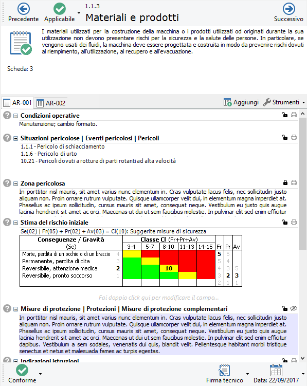 Modifica di una scheda Modifica di una scheda