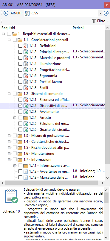 Editor di selezione dei requisiti Editor di selezione dei requisiti