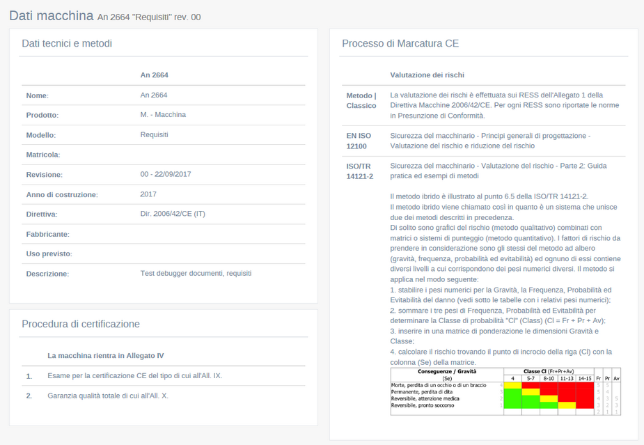 La pagina Dati macchina (Layout 3) La pagina Dati macchina (Layout 3)