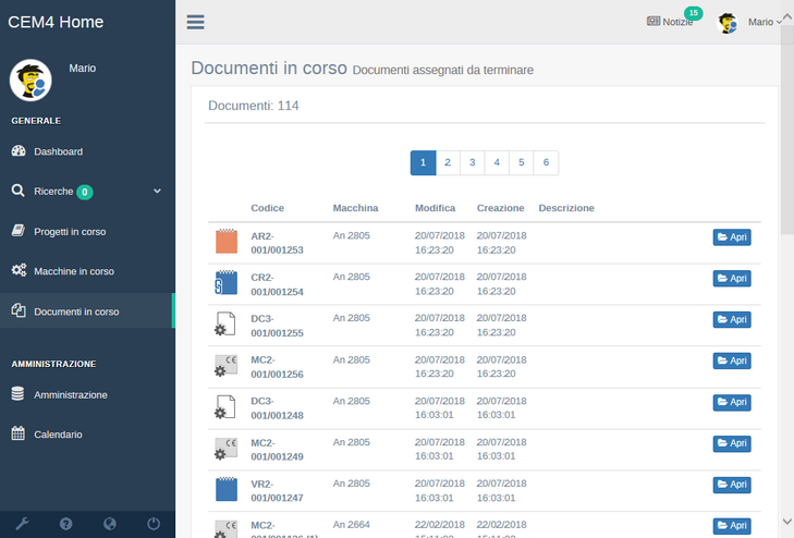 Documenti in corso per un utente Progettista Documenti in corso per un utente Progettista
